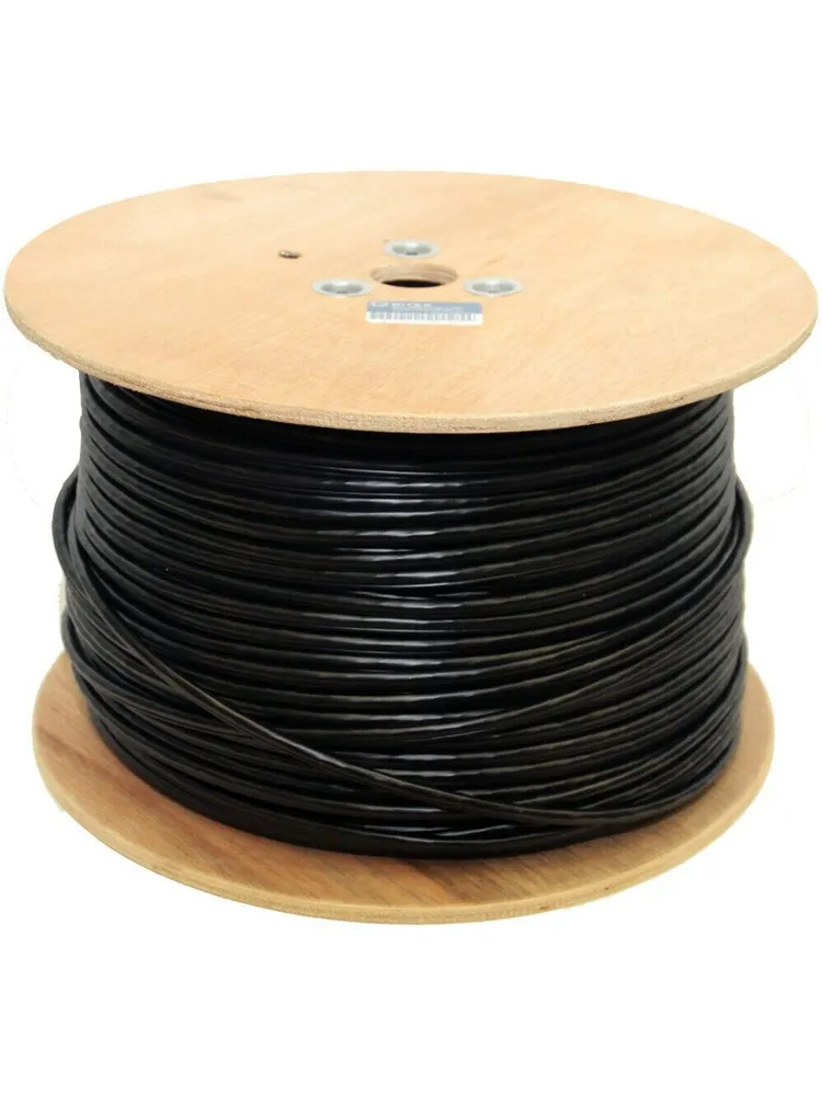 5bites Кабель US5500-305APE-M витая пара UTP/SOLID/5E/CCAG/PVC+PE/BLACK/OUTDOOR/MESSENGER/DRUM/305M, черный