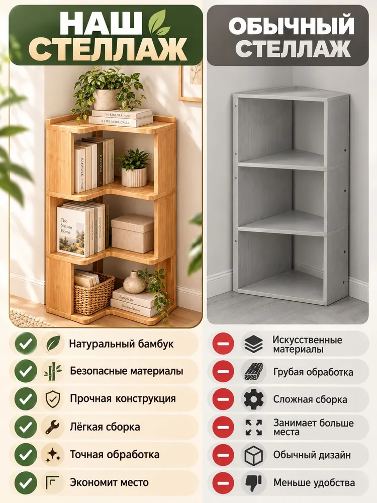 Слинг-полка Напольная Угловая, 40х40х98 см, 40x40x98 см, фото 4