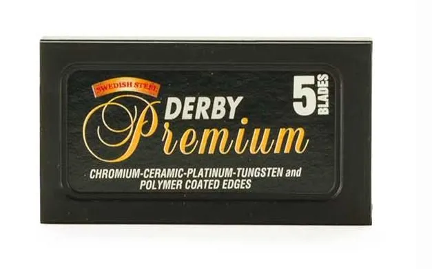 Derby Premium. Лезвия для Т-образного станка. Лезвия классические 1уп х 5шт, 5 шт, фото 2