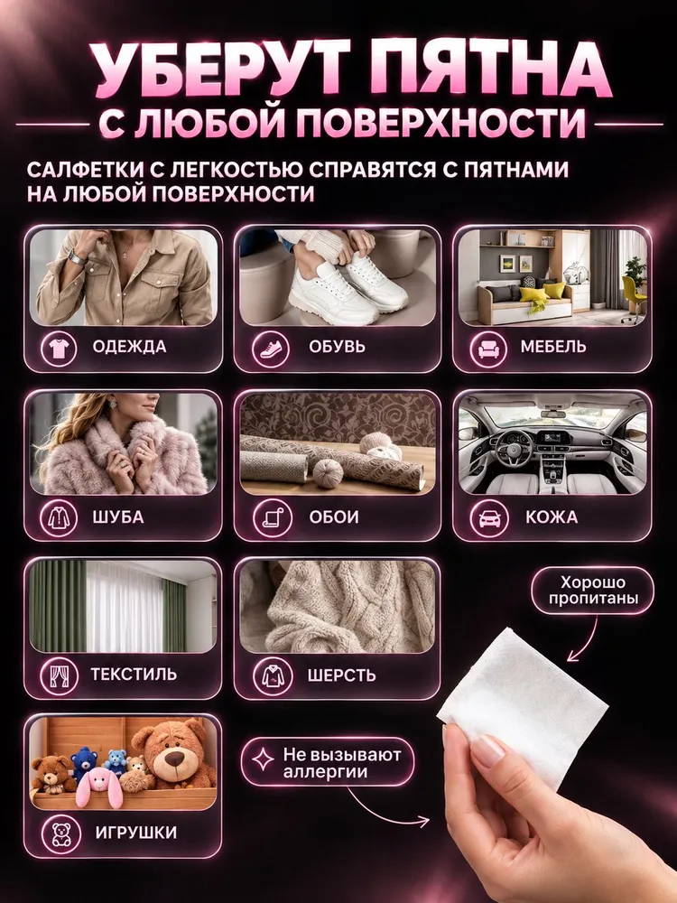 Средство для ухода за одеждой Салфетки влажные для одежды, вариант, фото 6