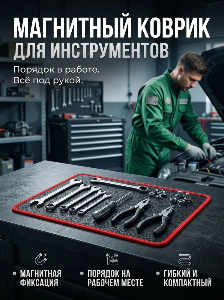 Гибкий магнитный коврик EVA-plus для инструментов, вариант