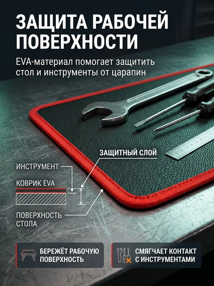 Гибкий магнитный коврик EVA-plus для инструментов, вариант, фото 4