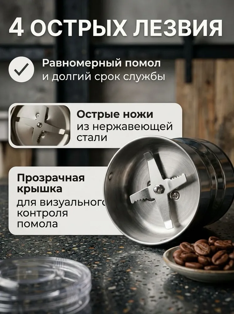 Кофемолка электрическая Кофемолка электрическая мощная, вариант, фото 3