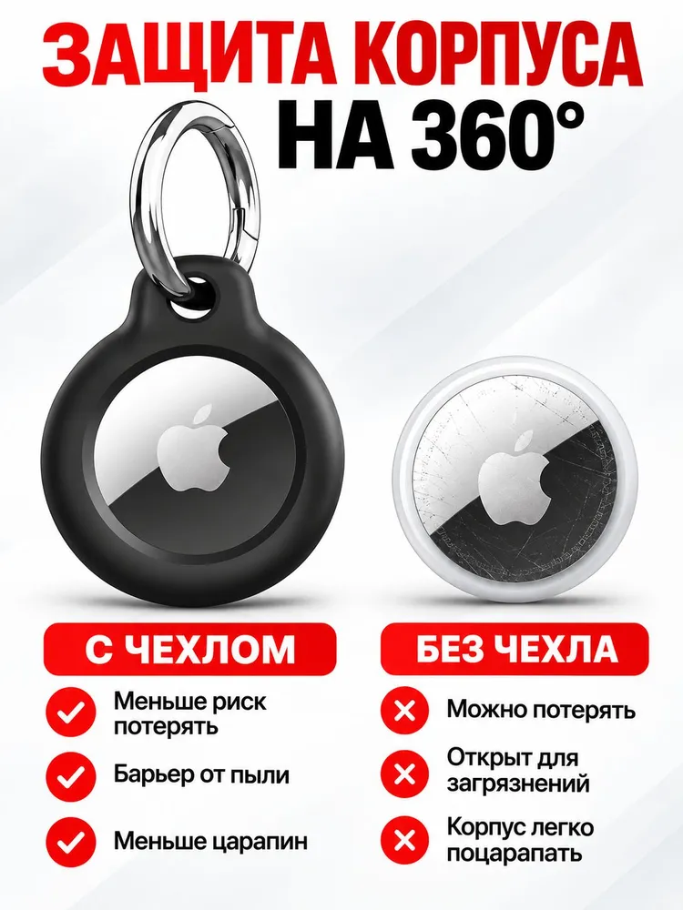 Чехол для AirTag / Защитный брелок для метки, противоударный чехол-брелок на ключи и рюкзак, вариант, фото 5