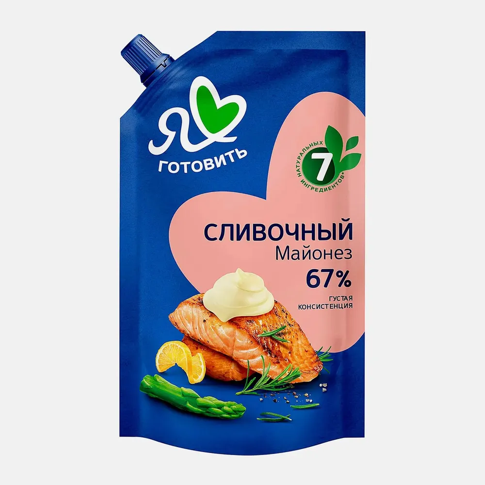 Майонез Я люблю готовить Сливочный 67% 600мл, 600 мл