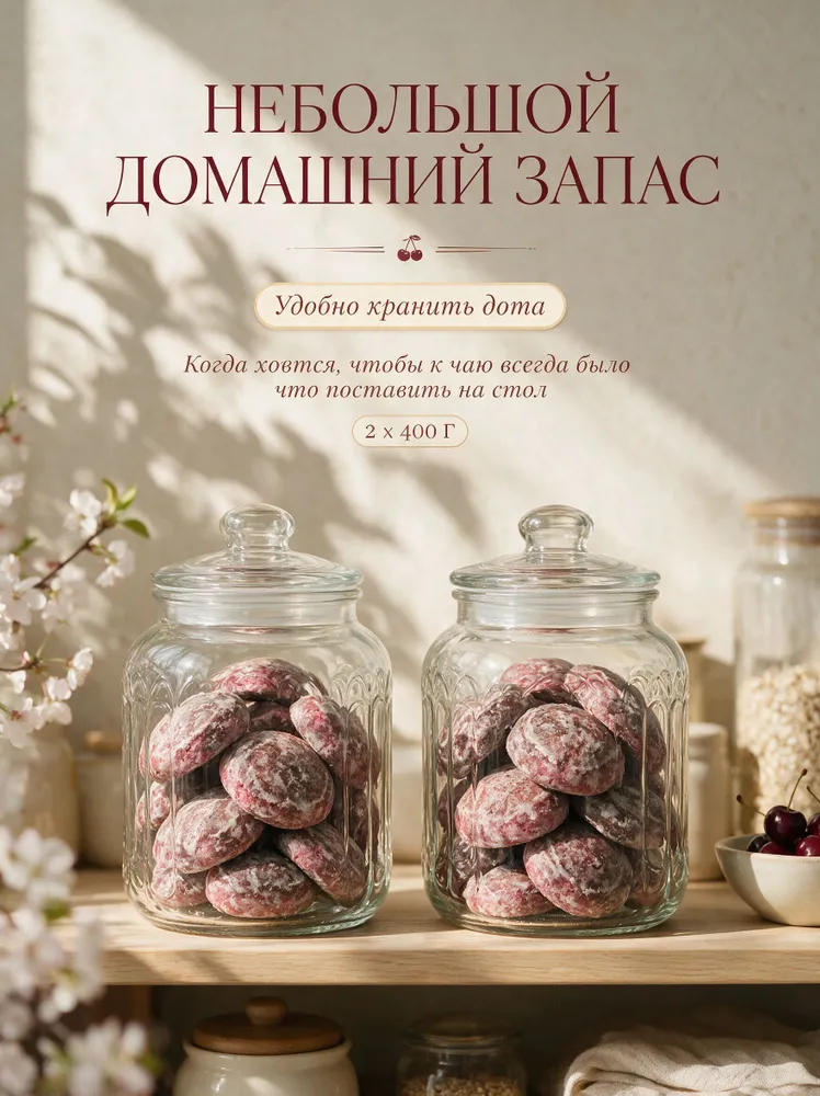 Пряники шоколадно-вишневые Остров Изобилия, 2 упаковки по 400 г, 800 г, 400 г, 800 г, фото 3