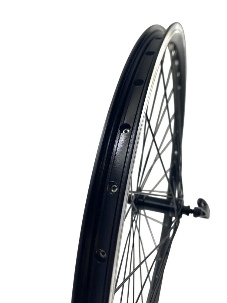 Колесо для велосипеда переднее 24", V-brake ободной тормоз, (LU050603), алюминиевый двойной обод, стальная втулка на эксцентрике STELS, вариант, фото 6