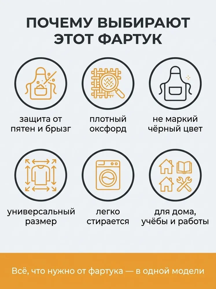 Фартук кухонный женский универсальный, фартук мужской для повара, вариант, фото 6