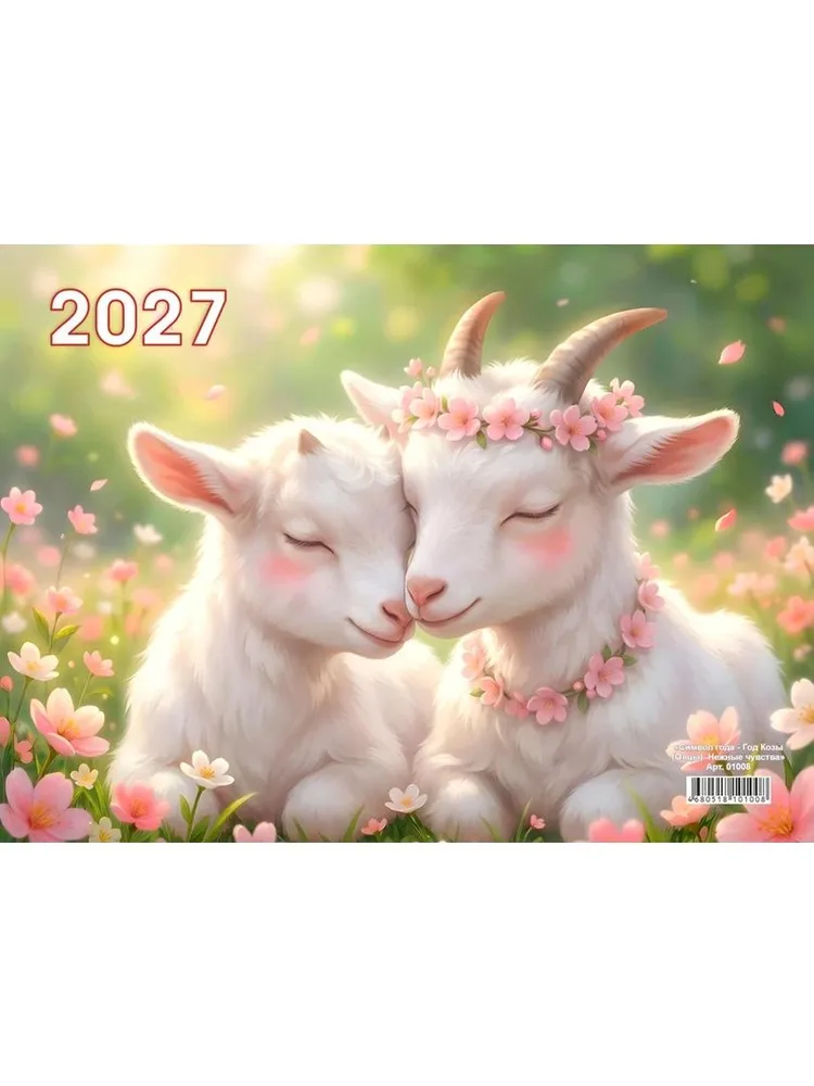 Календарь на 2027 год настенный трехблочный "Символ года-Год Козы (Овцы). Нежные чувства" LAMARK, вариант, фото 6