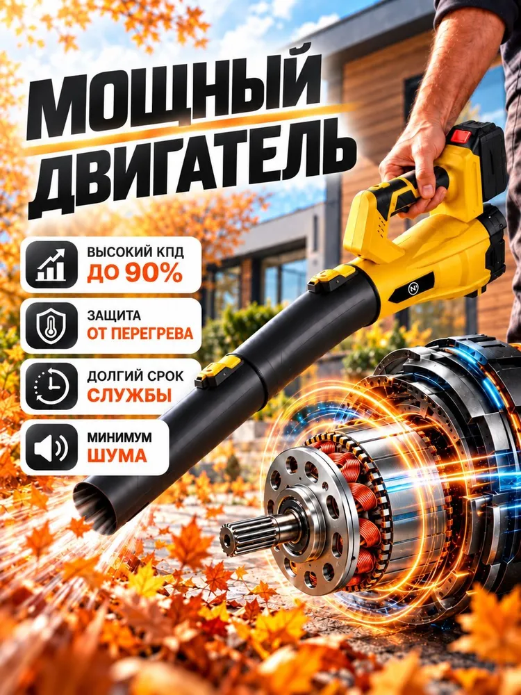 Воздуходувка аккумуляторная мощная садовая, вариант, фото 2