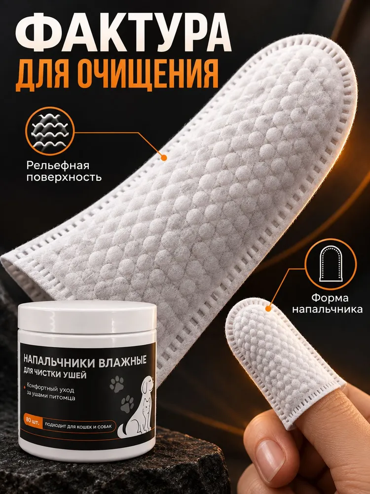 Влажные салфетки для животных для ушей, вариант, фото 3
