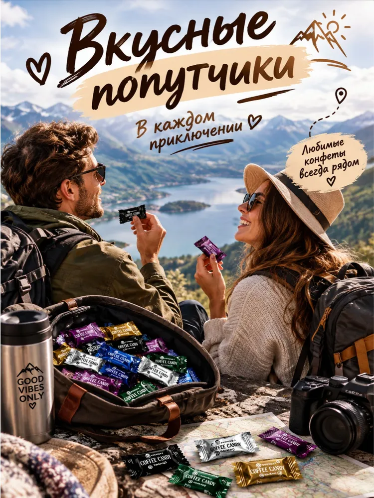 Китайские кофейные конфеты, Coffee candy, 500г ассорти 7 вкусов, 500 г, фото 4