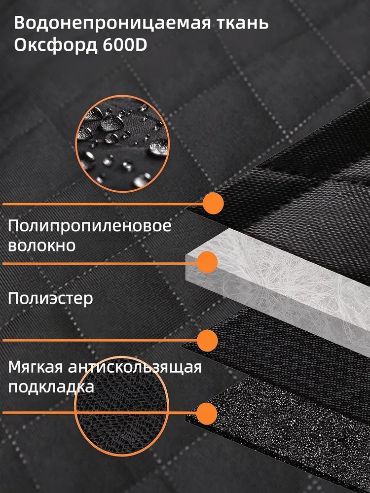 Автогамак на заднее сиденье для перевозки собак , автокресло для собак и кошек в машину, вариант, фото 5