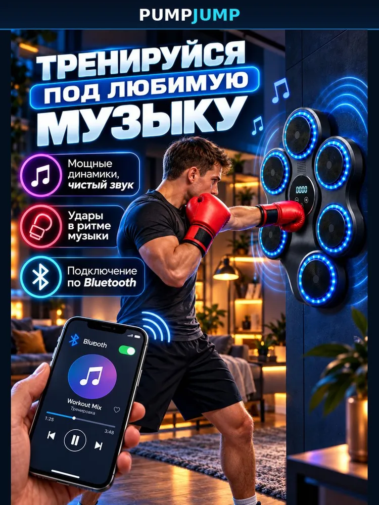Тренажер для бокса настенный для отработки ударов и апперкота, вариант, фото 6