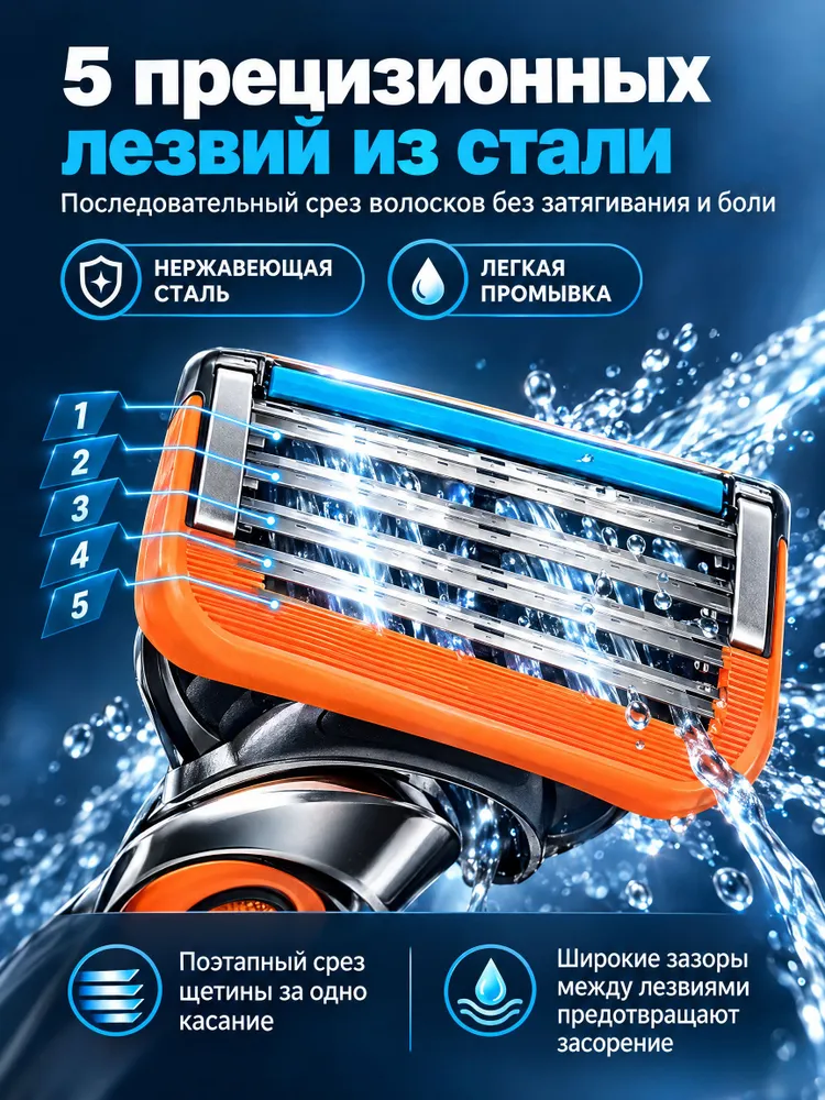 Сменные Кассеты для бритвы, совместимые с FUSION5, 24 штук, вариант, фото 5