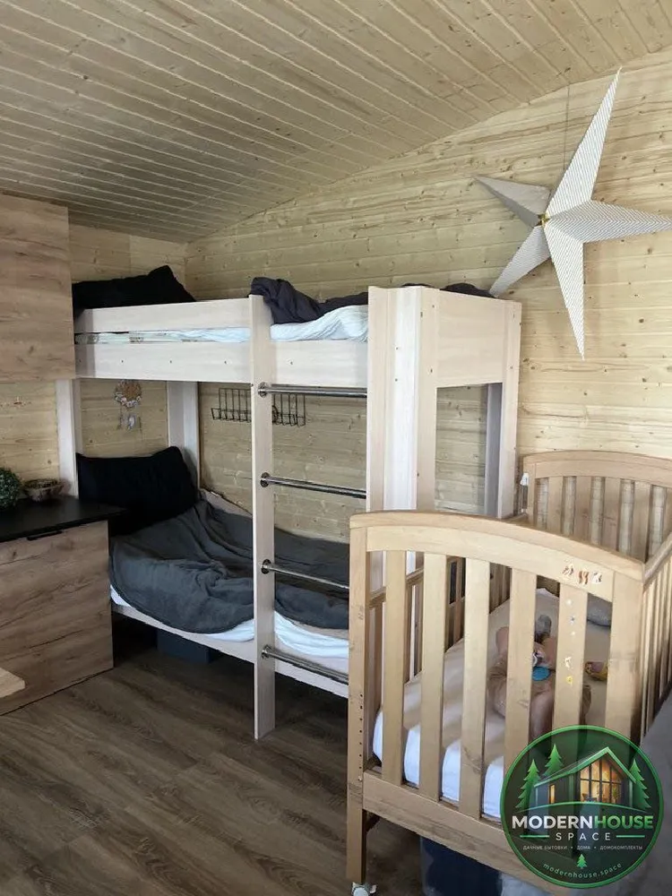 Каркасный дом 6000х6000 утеплённый с чистовой отделкой, покраской в подарок, окнами и дверьми в комплекте под ключ, 6000x6000, фото 6