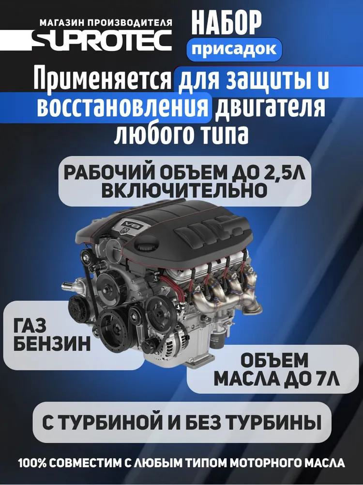 Набор Присадка в масло двигателя Актив Плюс с подарком присадка в бензин СГА (SGA), Супротек 190мл, 190 мл, фото 4