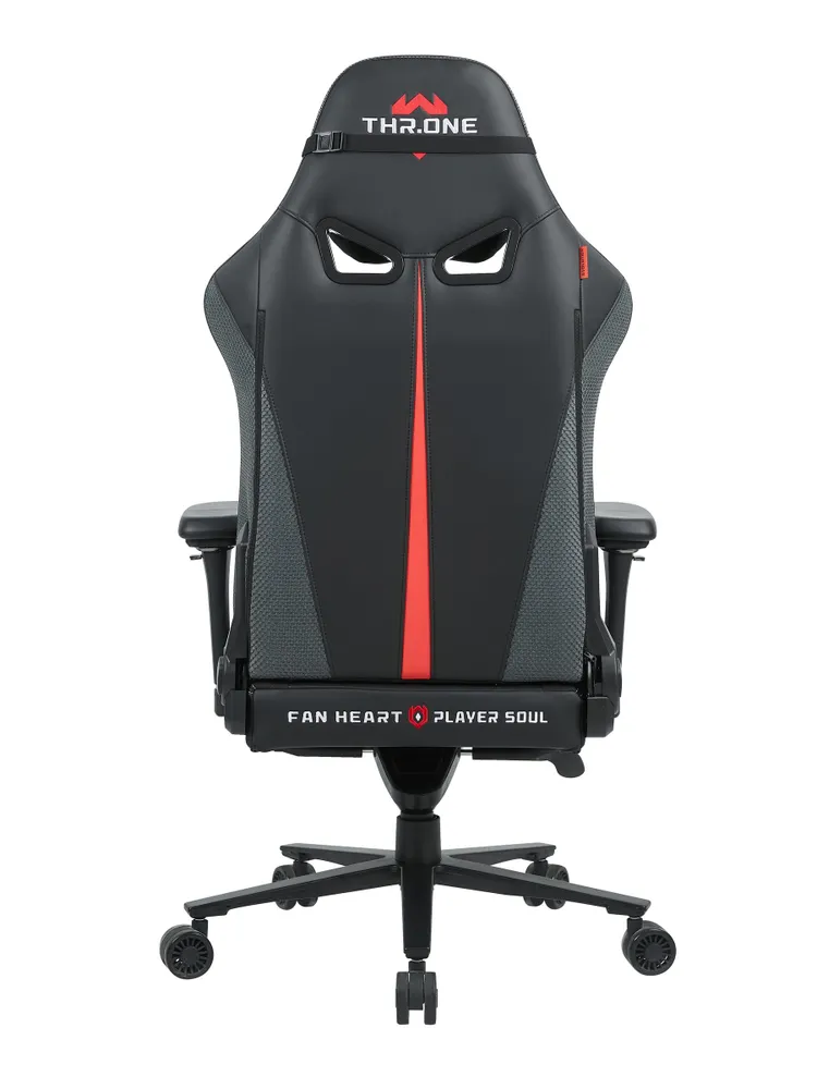 Кресло компьютерное игровое EVOLUTION Throne Dark Grey, комбинированное (ткань и EPU премиальная экокожа) с 5D-подлокотниками и подушками Memory Foam, серый, фото 5
