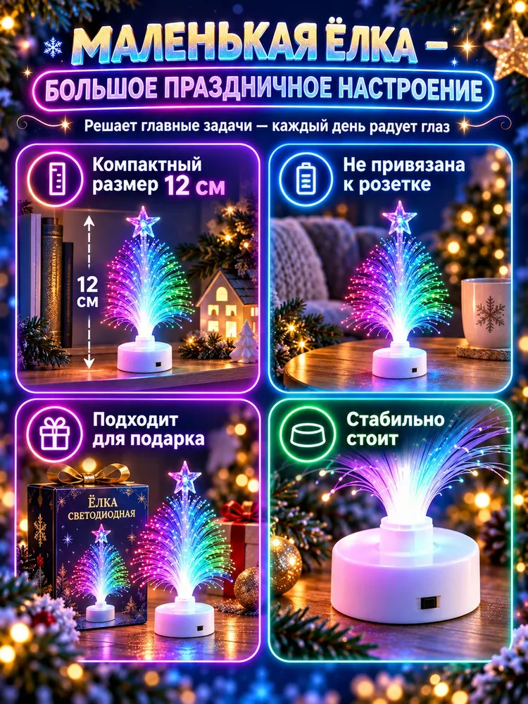 Светящаяся VVO фигура Ёлка 13 см рождественский подарок, вариант, фото 2