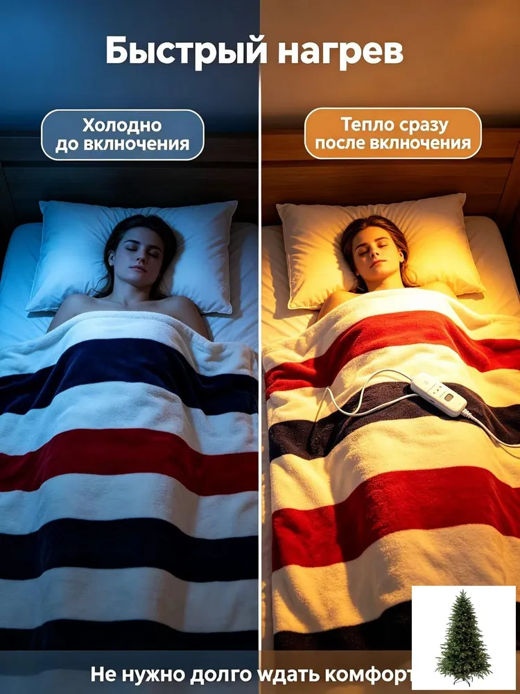 Электропростыня 70x150 см, 70x150 см, фото 2