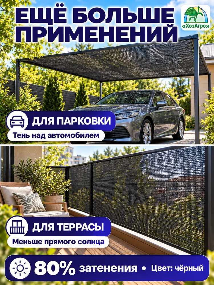 Сетка затеняющая 80 для навесов и заборов 2х20 м, 2x20 м, фото 3
