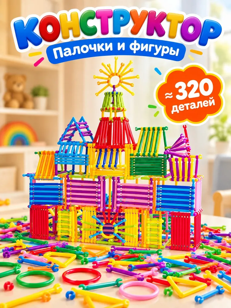 Конструктор-липучка Bunchems (Банчемс), 320 деталей,коробка упаковка, вариант, фото 5