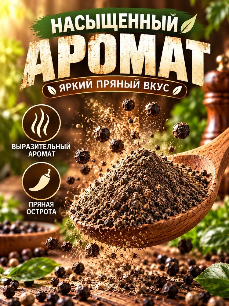 Перец черный молотый 10 гр 1 шт., 10 г, 1 шт, фото 4