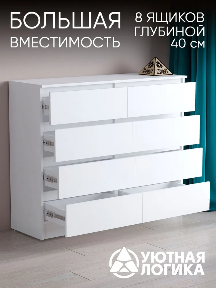 УЮТНАЯ ЛОГИКА Комод, 8 ящ., 120.2х45x101 см, 120.2x45x101 см, фото 2