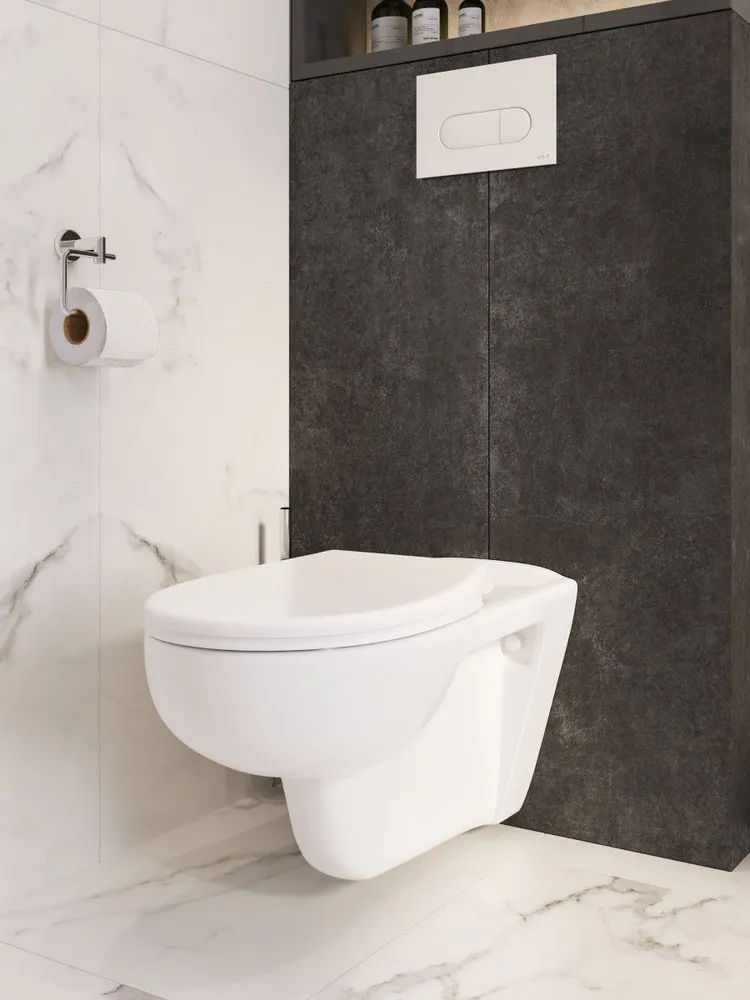 Подвесной унитаз VitrA Conforma (Конформа) 5810B003-6234, безободковый дюропласт, белый глянец санитарный фарфор, антибактериальное покрытие Hygiene (Хайджн), белый, фото 6
