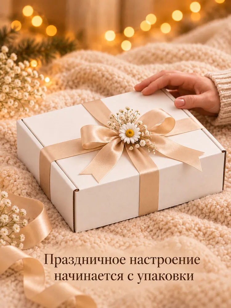 Коробка подарочная, белая, 23 х 23 х 8 см, 23x23x8 см, фото 6