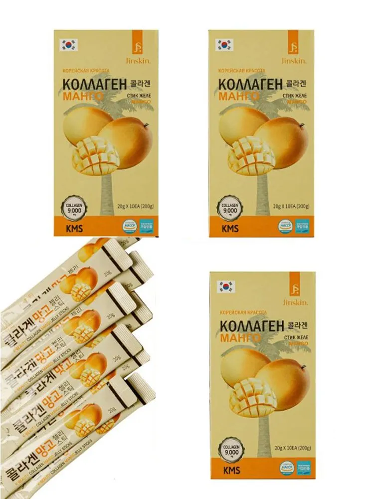 Jinskin Желе в стиках с концентратом манго 20 г х 30 шт. Mango Jelly In Sticks, 20 г, 30 шт