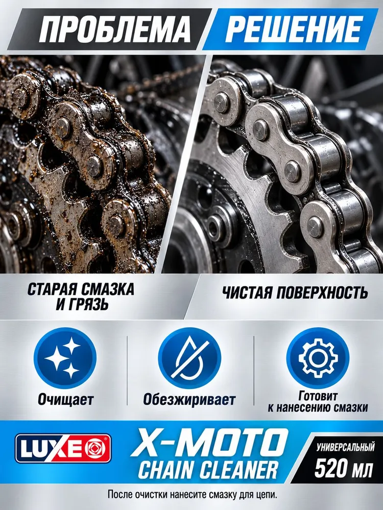 Очиститель цепи X-MOTO CHAIN CLEANER LUXE, 520 мл, 520 мл, фото 5