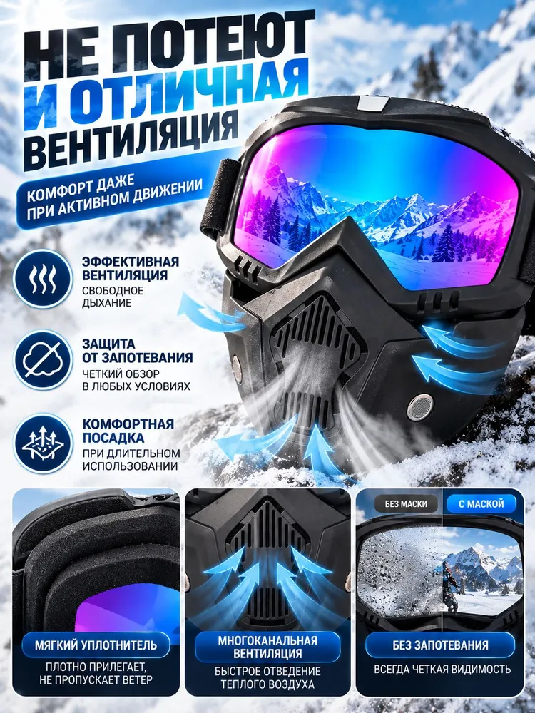 Маска горнолыжная, вариант, фото 2