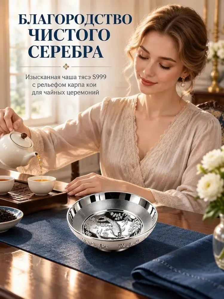 Старинная серебряная чаша, коллекция 1933 года, серебристый, фото 4
