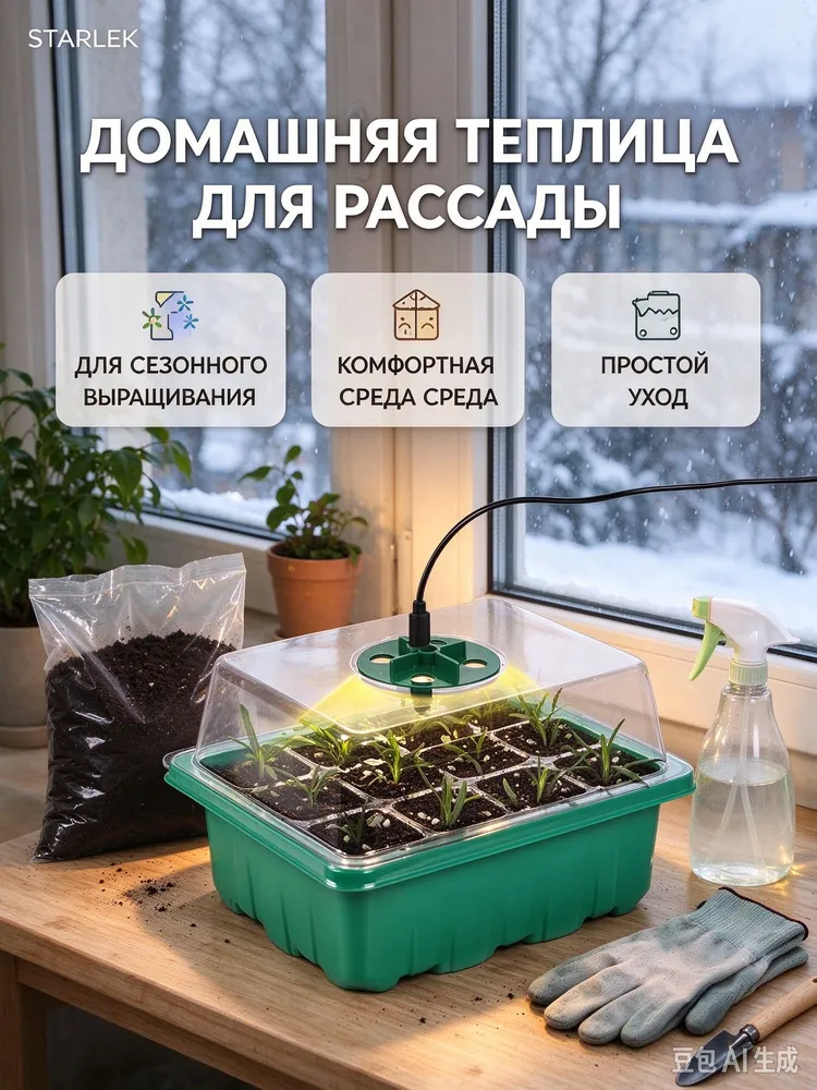 STARLEK Парник, теплица мини 0.3х0.19х0.16 м abs пластик, 0.3x0.19x0.16 м, фото 2