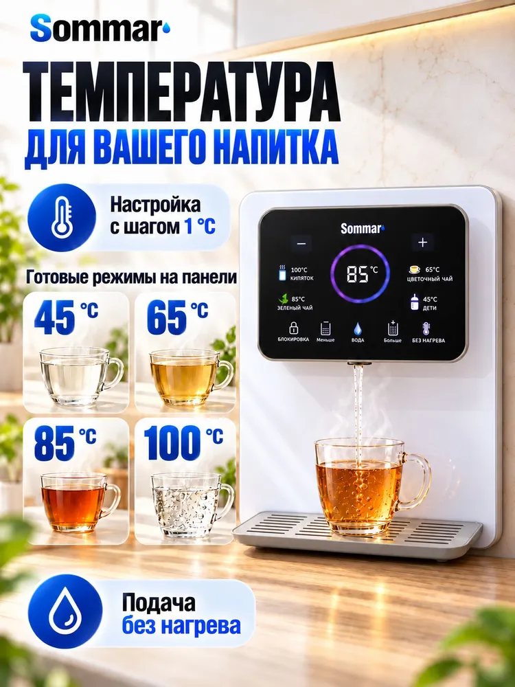 Настенный диспенсер моментального нагрева Sommar MN-1 белый, белый, фото 2