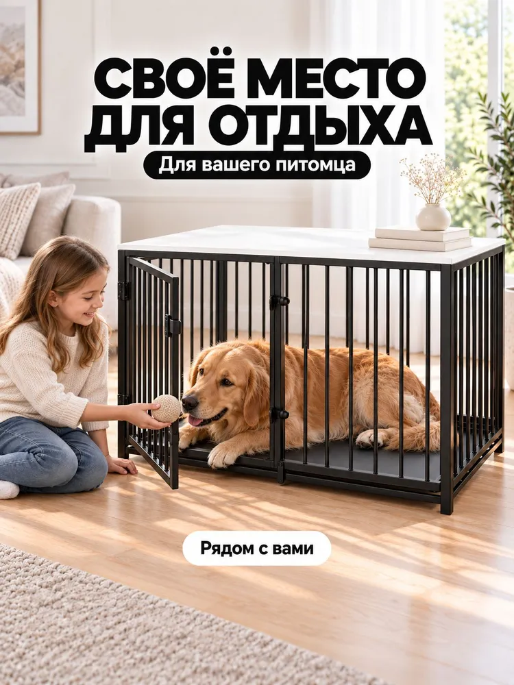 Клетка для собак белый, белый, фото 6