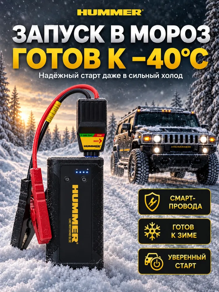 Пусковое устройство для автомобиля HUMMER H3T, 8000 mAh, 1500 Ам, Пуско-зарядное устройство, ПЗУ портативное, Jump Starter, Бустер автомобильный, 8000 мАч, фото 4