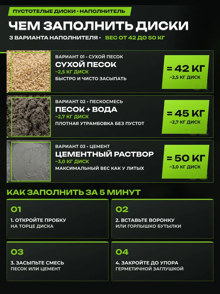 Гантели разборные пустотелые со штангой до 50 кг (2 шт по 25 кг), набор трансформер без наполнения (наливные) с W-образным изогнутым грифом, зеленые, JUSTRISE, 50 кг, 2 шт, фото 2
