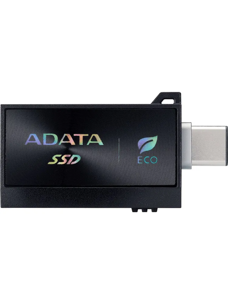ADATA SC730-1T-CACTI Внешний SSD External SSD SC730, 1000GB, Type-C, Type-A, USB 3.2 Gen2, R/W 600/600 MB/s, 36.8x23.8x9.7mm, черный (5 лет), 1000 ГБ, фото 2