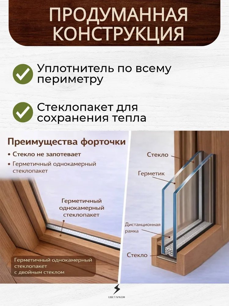48х48 термированная петли справа форточка, окно для бани и дома, деревянное, 48x48, фото 2