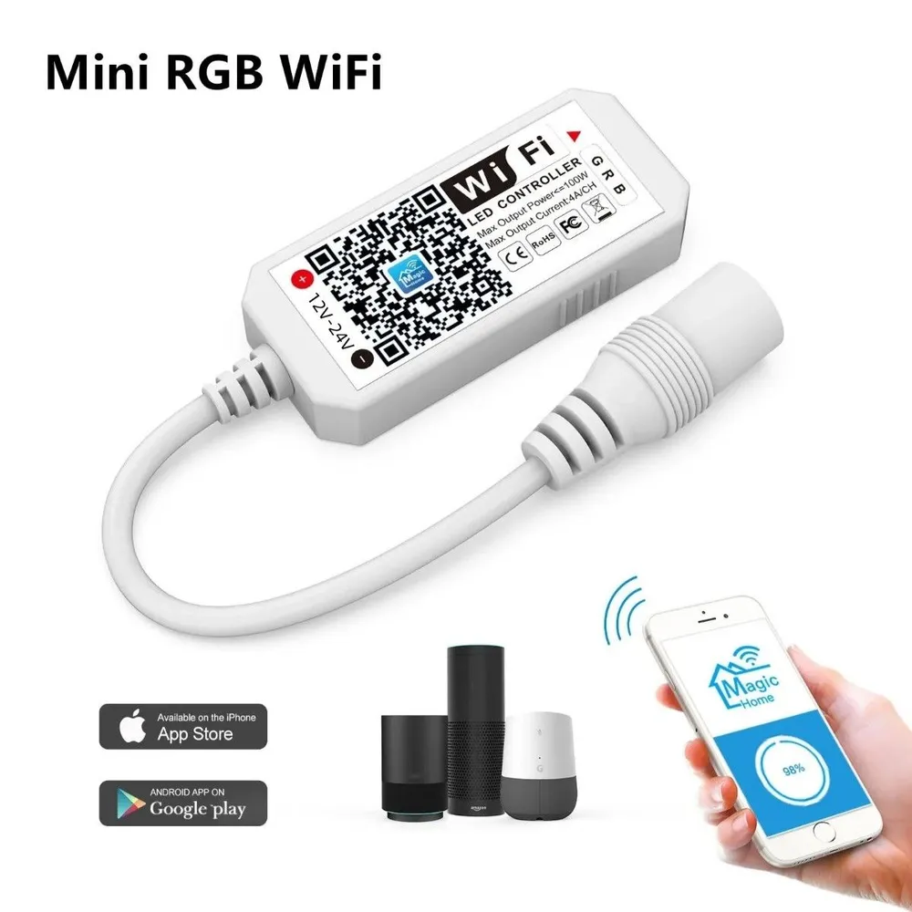Умный контроллер для светодиодной ленты RGB 12В/24В Wi-Fi / bluetooth, вариант