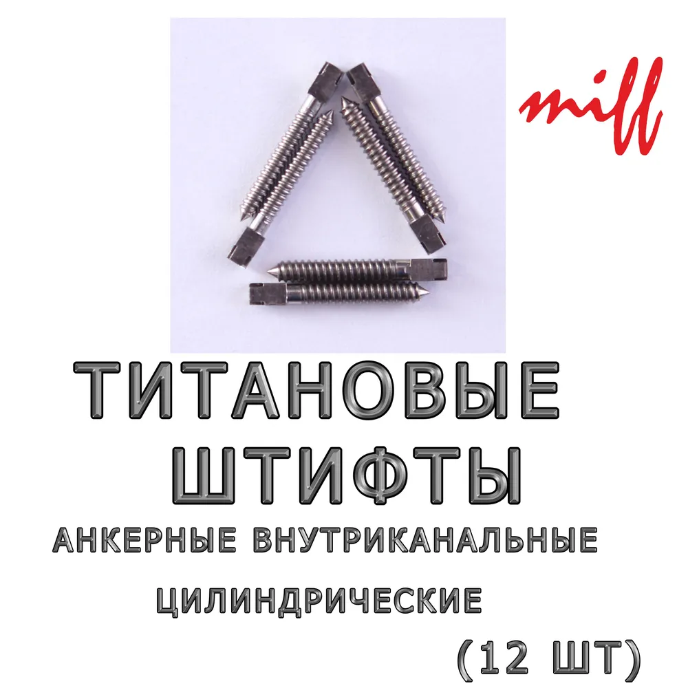 miff Штифт внутриканальный, 12шт, цвет: серый металлик, материал: Металл, 12 шт, фото 2