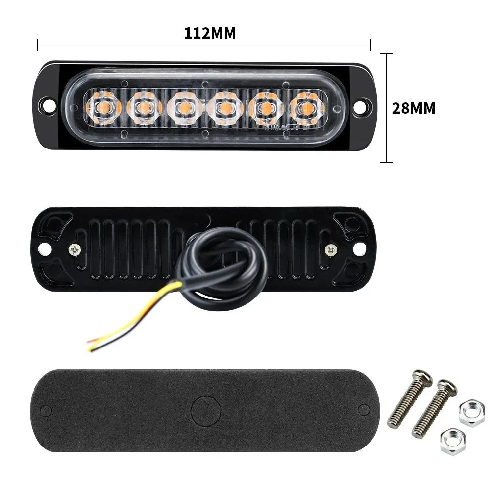 Светодиодный стробоскоп для авто LEDNOVA 12w 11,2см 12v-24v проблесковый маячок желтый свет, 12 Вт, фото 2