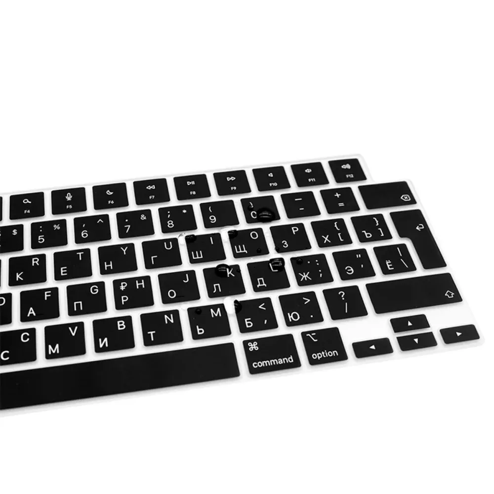 Защитная накладка на клавиатуру c Русской раскладкой MacBook Air 13/15 2022-2026, MacBook Neo 13 2026, MacBook Pro 14/16 2021, 2023-2026 EU версия (ENTER - изогнутый), вариант, фото 6