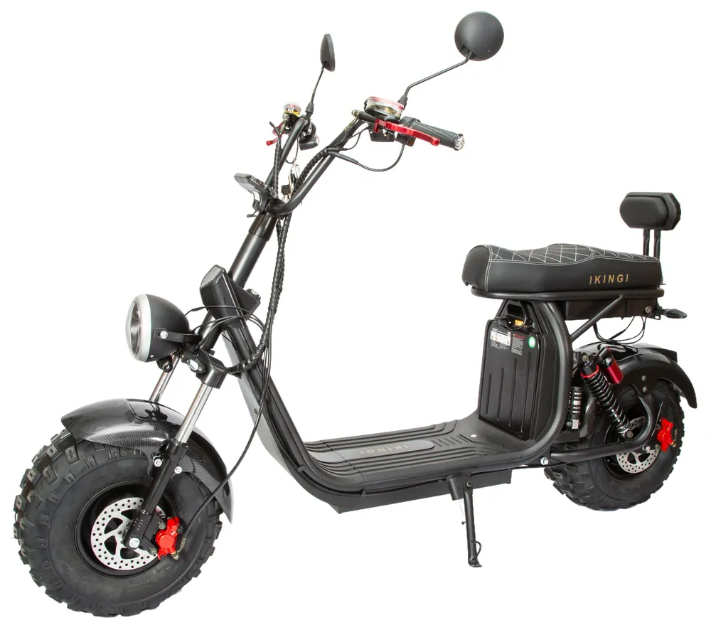 Электроскутер IKINGI X7 PRO OFF-ROAD 3000W (60V/21AH) - Черный c кофром, 3000 Вт, фото 5