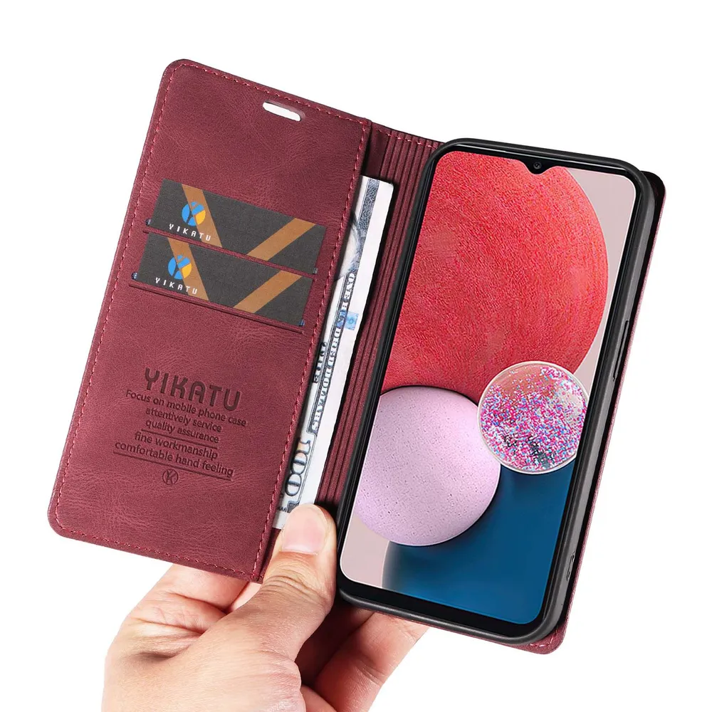 YIKATU Кожаный чехол для Samsung Galaxy A73 5G(Самсунг Галакси A73 5G) визитницей из экокожи книжка, 5 г, 5 г, фото 5