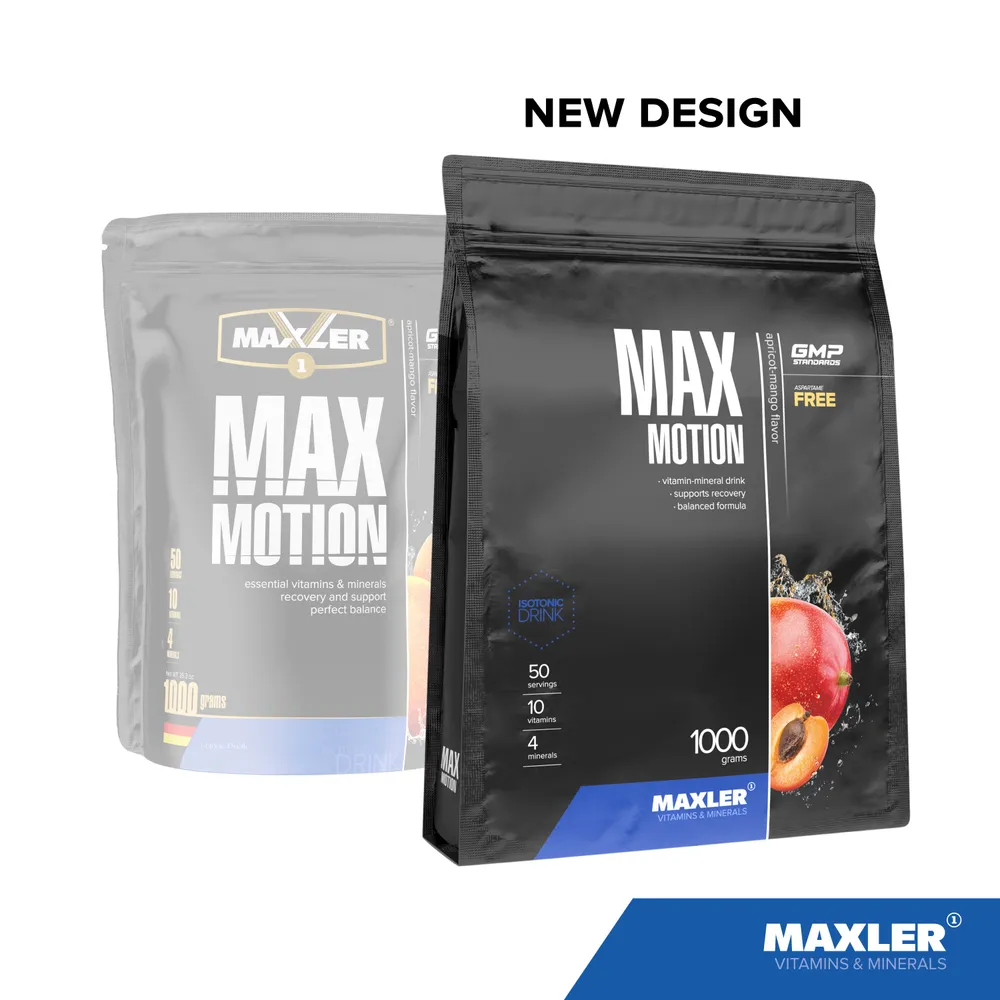 Витаминно-минеральный комплекс Изотоник спортивный в порошке Maxler Max Motion 1000г Абрикос - Манго, 1 кг, фото 2