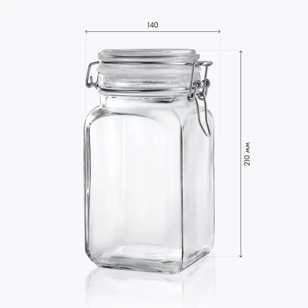 Ozon home Банка для продуктов 1300 мл 1 шт стекло, 1,3 л, 1 шт, фото 3
