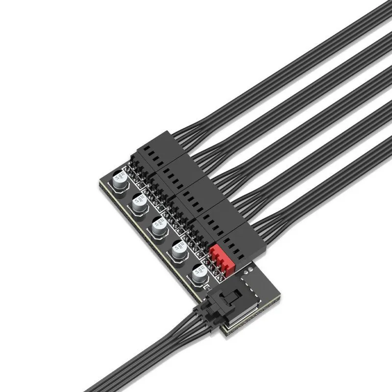 Хаб разветвитель для вентиляторов 4Pin на 5 вентиляторов PWM fan hub 40см, вариант, фото 2